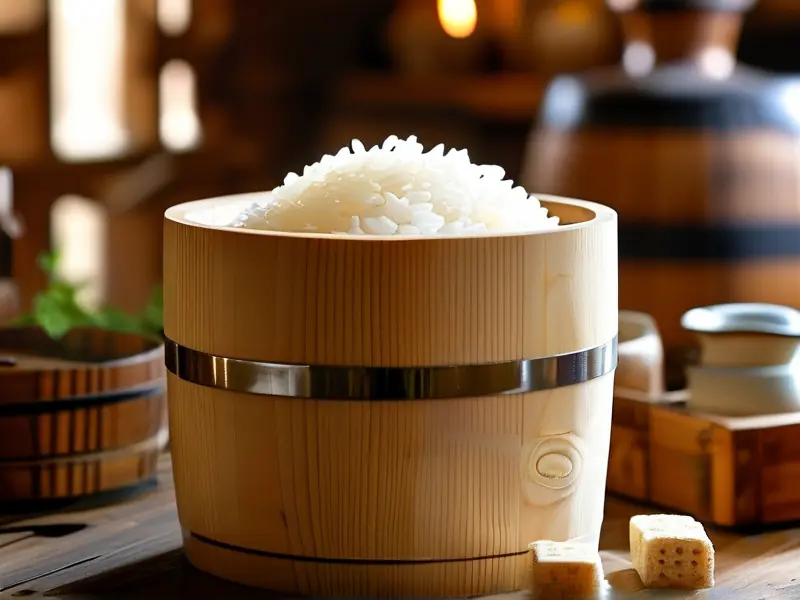 大米半固态酿酒原料准备过程实拍