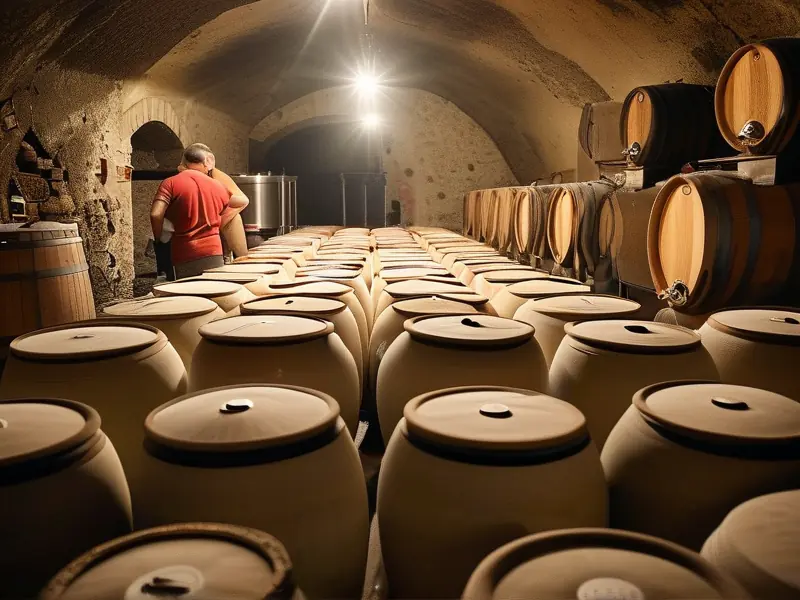 传统地窖酒酿造过程实拍