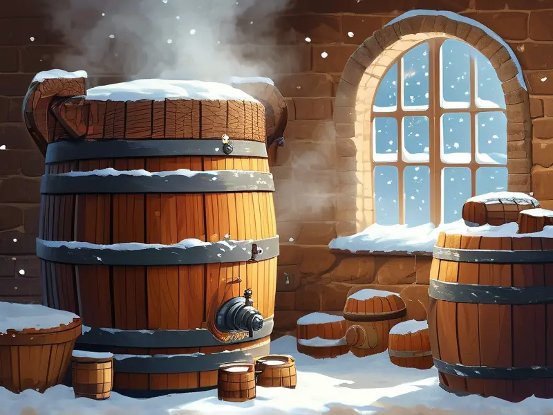 冬季室内酿酒场景展示
