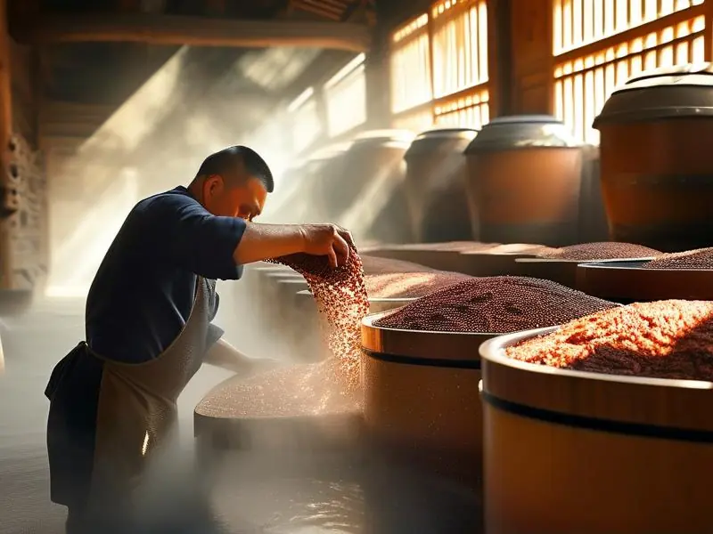 传统高粱酿酒工艺现场展示