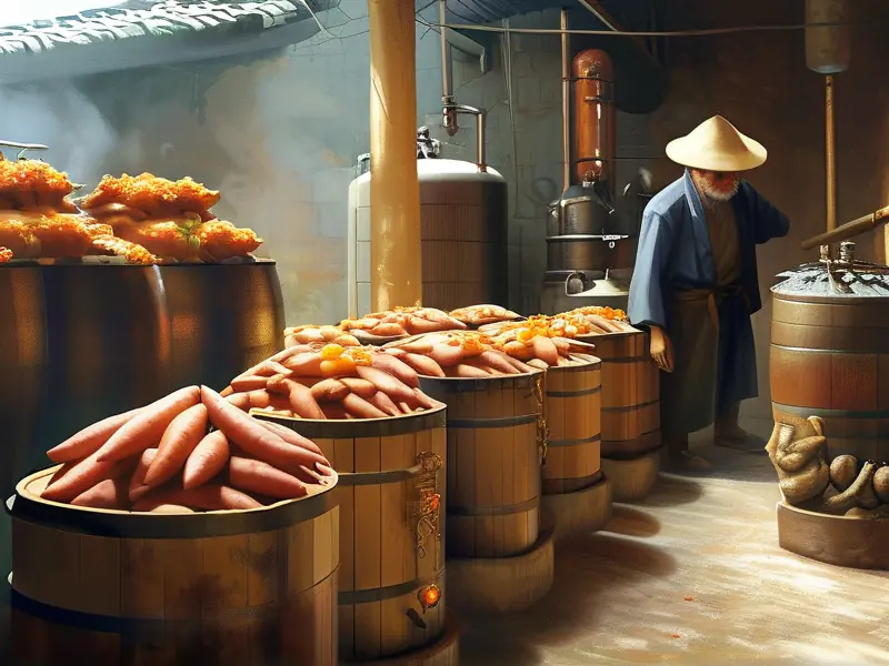 番薯白酒制作过程实拍图