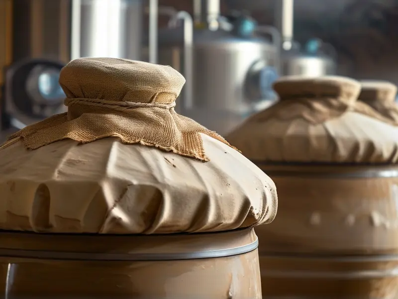 传统高度白酒发酵过程实拍图