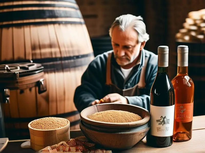 传统酿酒与勾兑酒工艺对比示意图