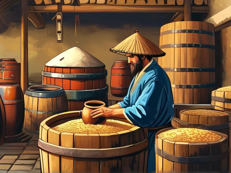 古代传统酿酒工艺实景展示