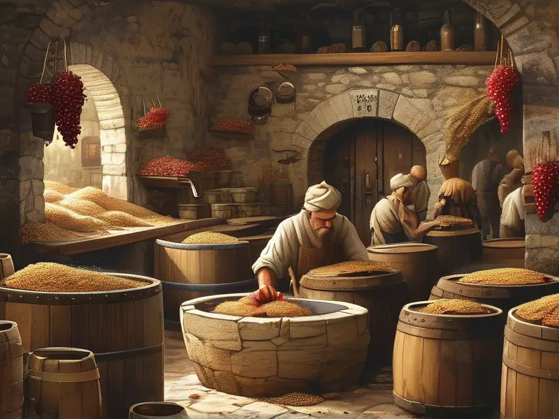 古代酿酒场景展示古人酿酒原料