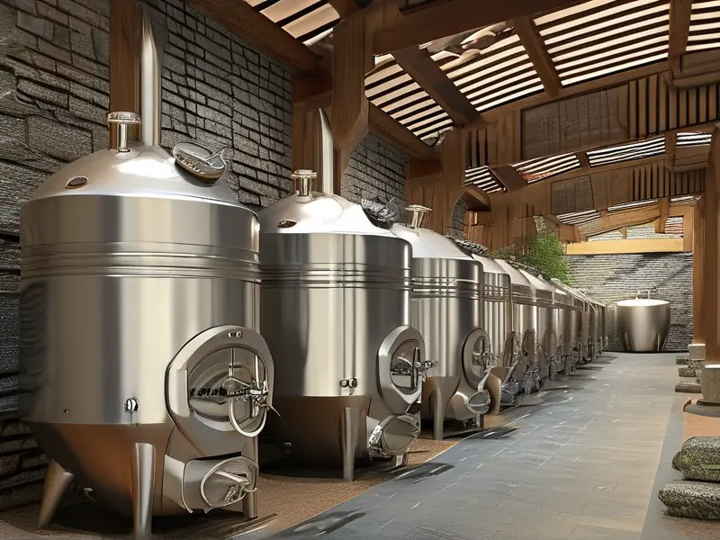 固态酿酒地缸发酵与液态酿酒罐装工艺对比示意图