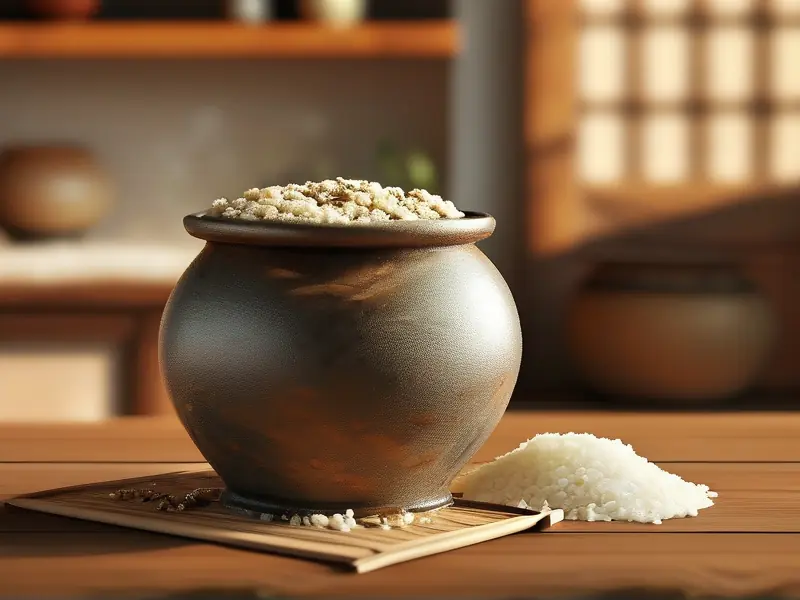 古法米酒发酵过程实拍图