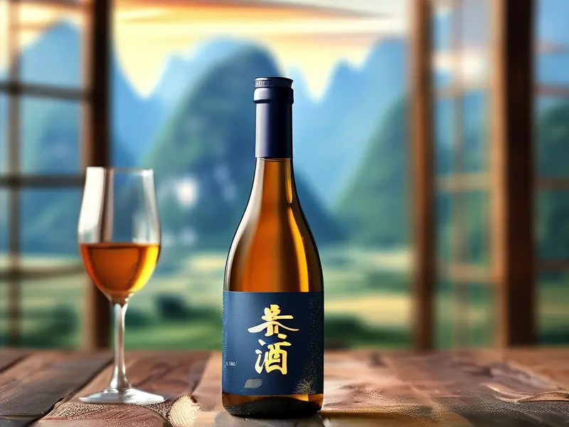 贵州原酿酒52度酒瓶及酒杯展示