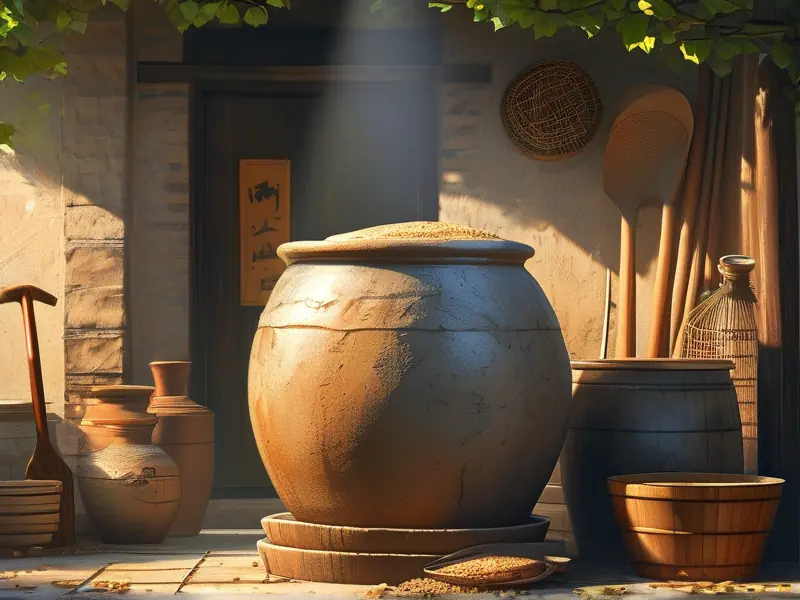 河南传统家庭酿酒场景展示