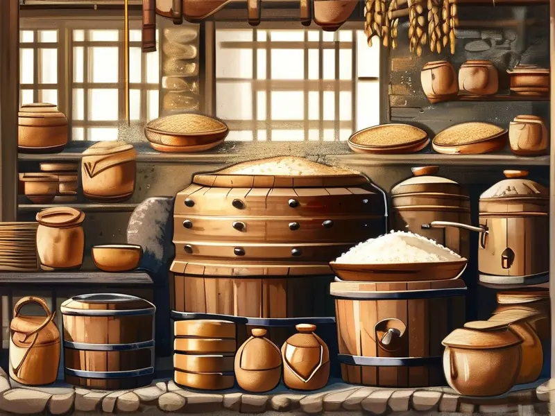 传统黄酒酿制过程实拍图