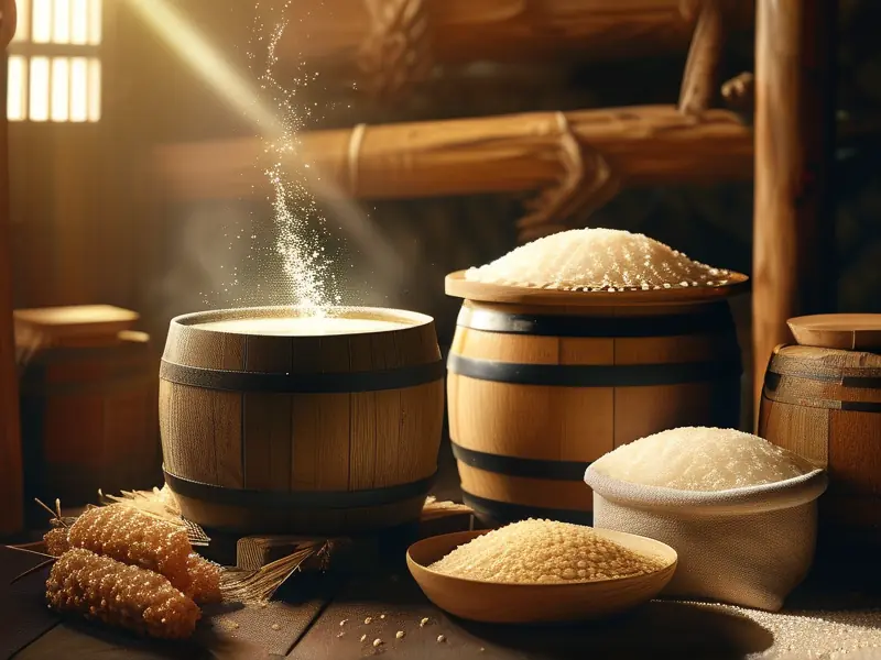 传统黄酒酿造过程实拍图