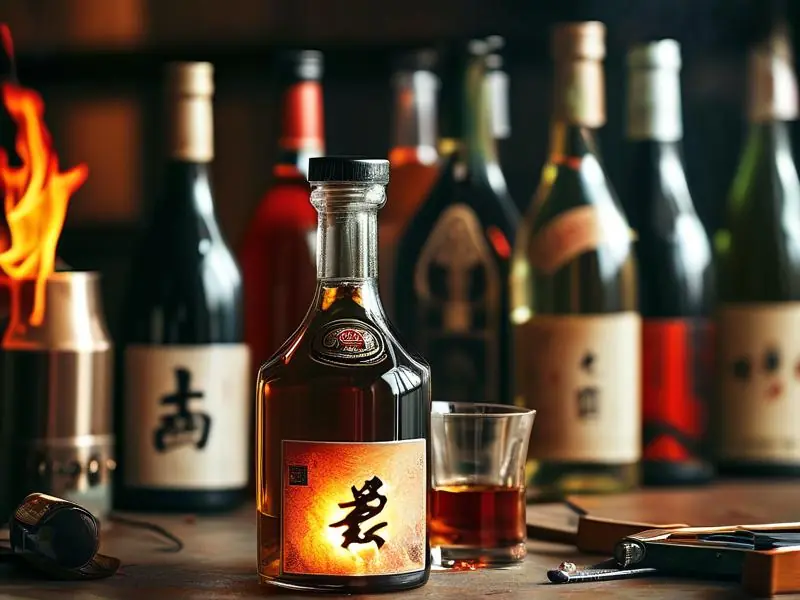 专业人士用火烧法检测粮食酒