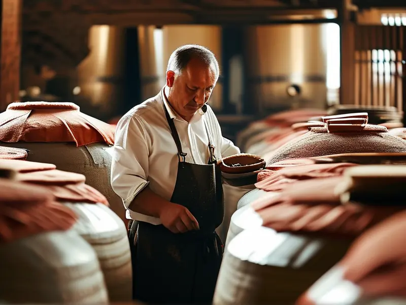 酿酒师检查酱香白酒发酵过程