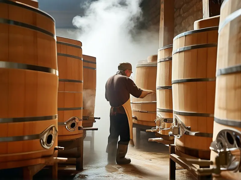 酱香型白酒传统发酵车间工作场景