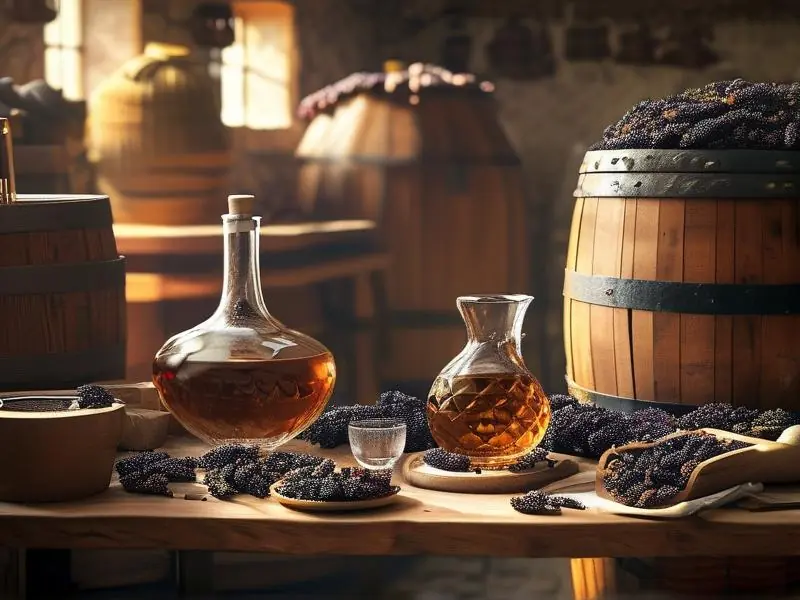 酿酒师炮制酒女贞子的传统工艺场景