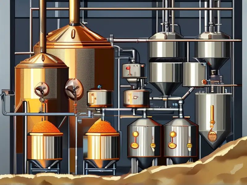 粮食酿酒传统工艺与勾兑酒现代化生产对比示意图