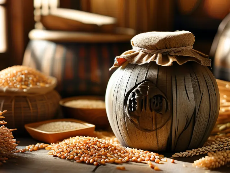 传统粮食酿造的酒发酵过程