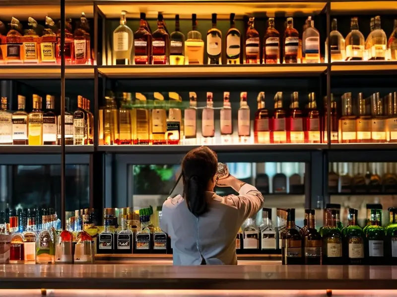 专业调酒师在仓库中检查临期酒品的保质期