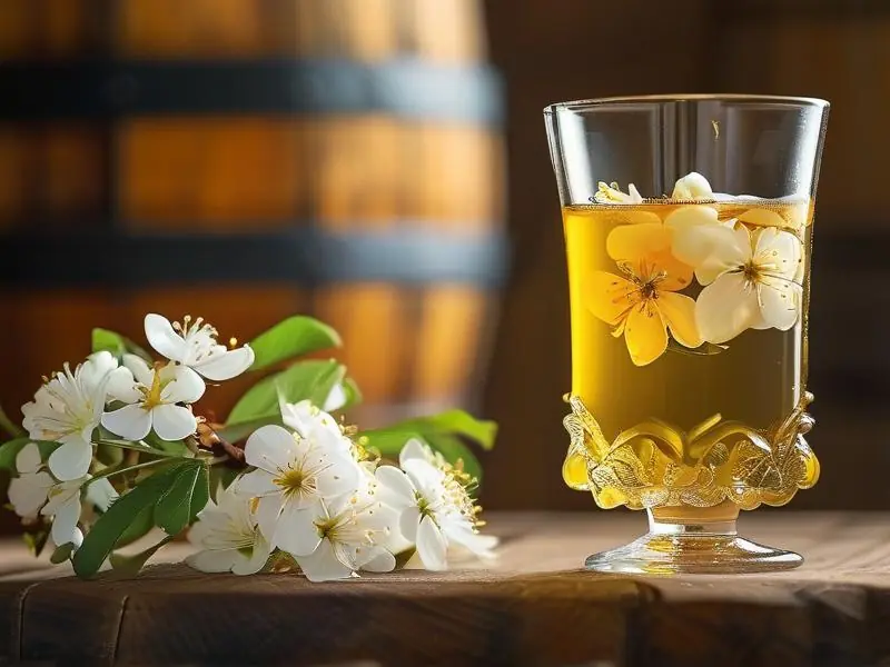 李子花酿酒的成品展示