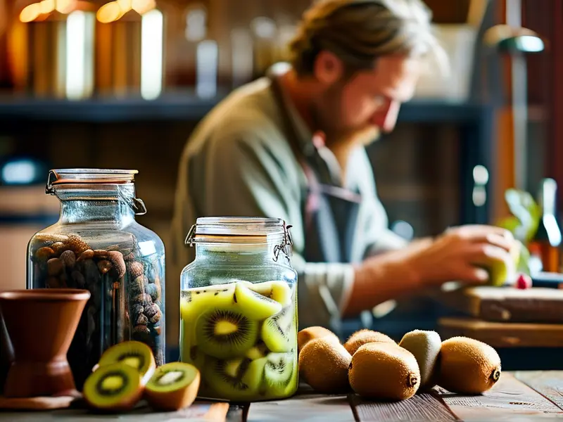 猕猴桃酿酒过程视频中的关键步骤展示