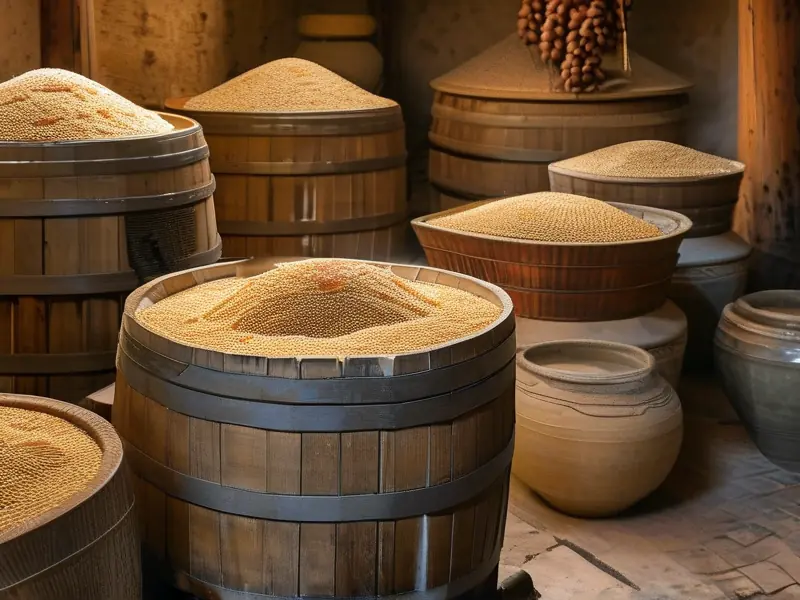 传统米酒酿造工艺流程展示图
