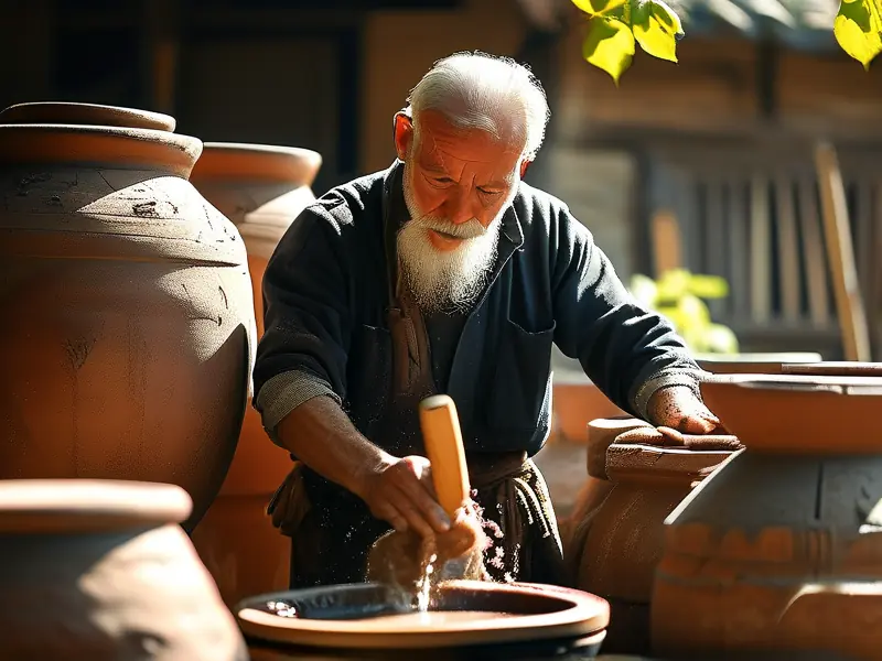 民间古法酿酒师传统工艺展示