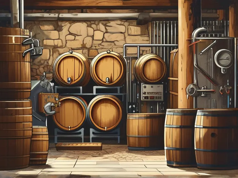 传统与现代结合的酿酒工艺场景