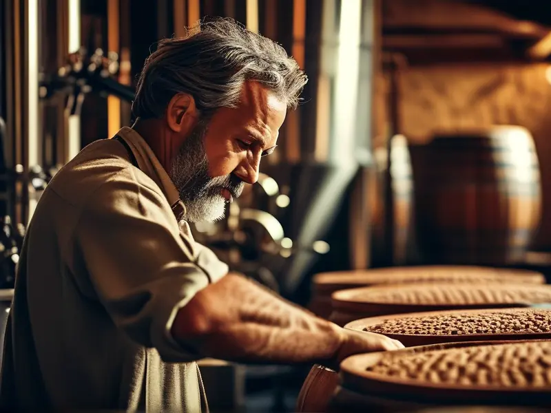 酿酒师检查12987工艺发酵过程