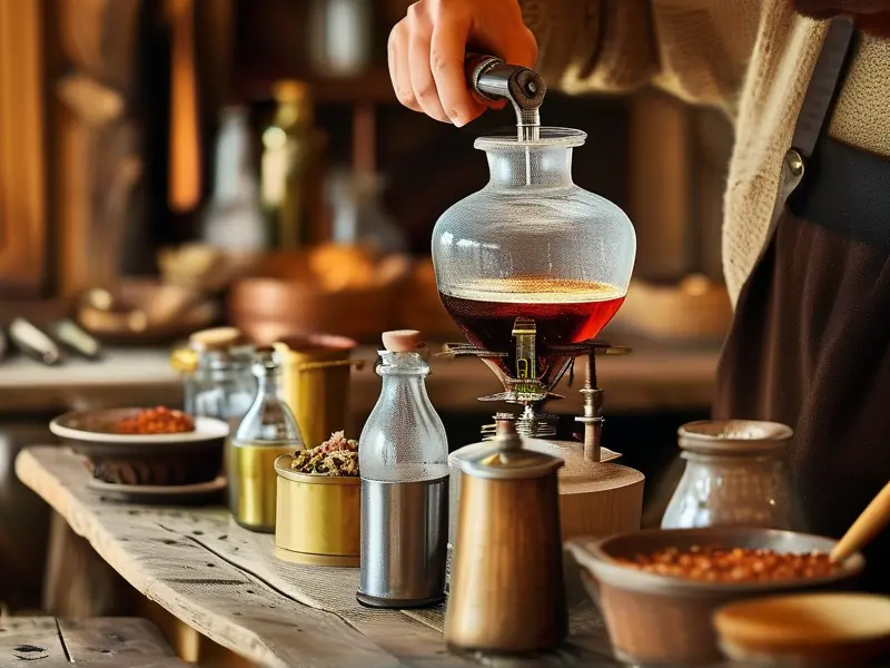 酿酒蒸馏过程实拍图