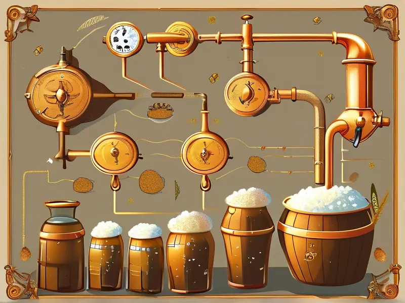 啤酒酿造工艺流程示意图