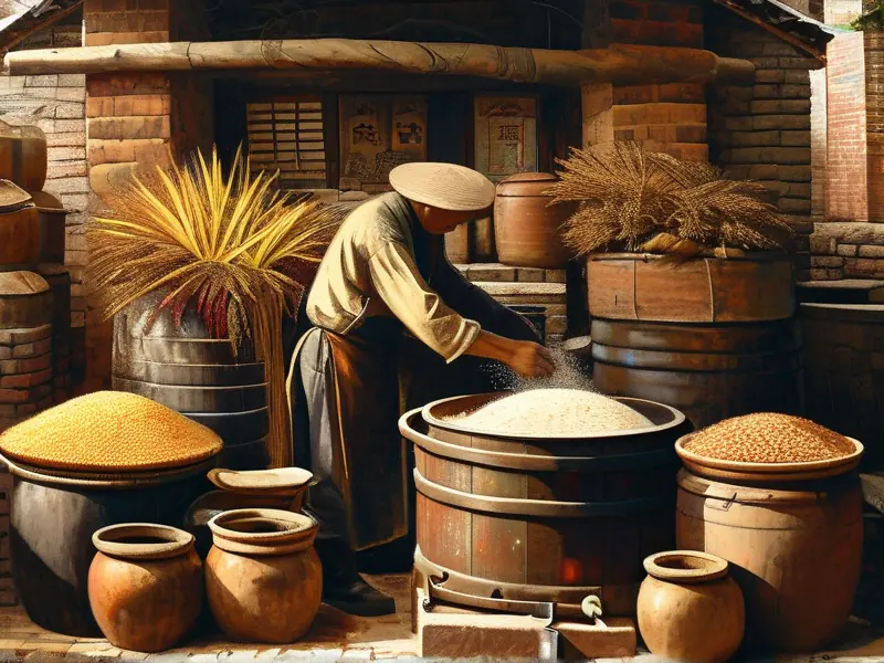 农村传统酿酒过程实拍