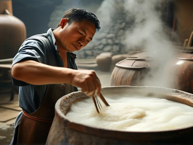 浓香白酒传统酿造工艺现场图