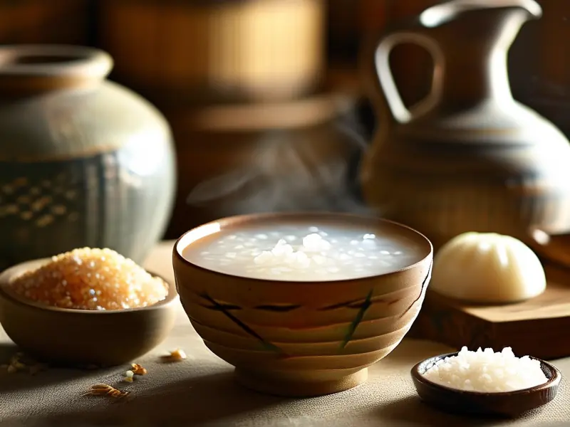 传统糯米酒制作过程展示