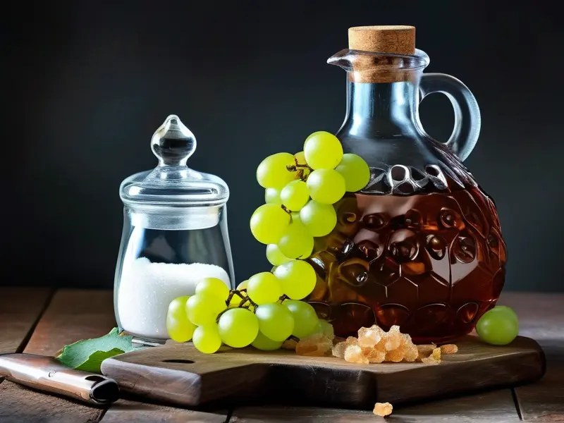 家庭自制葡萄泡酒的材料与成品展示