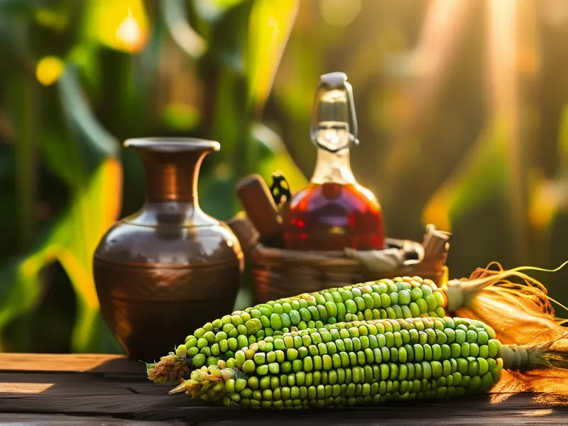 青玉米酿酒原料与器具展示
