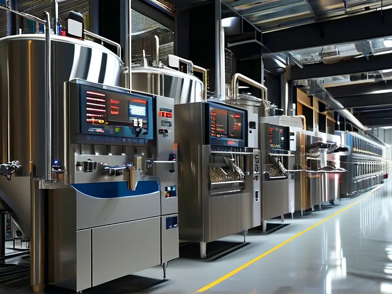 全自动化酿酒设备在酿酒车间中的运行场景