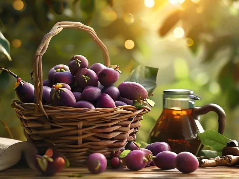 新鲜山捻子果实与酿酒工具准备制作山捻子酒