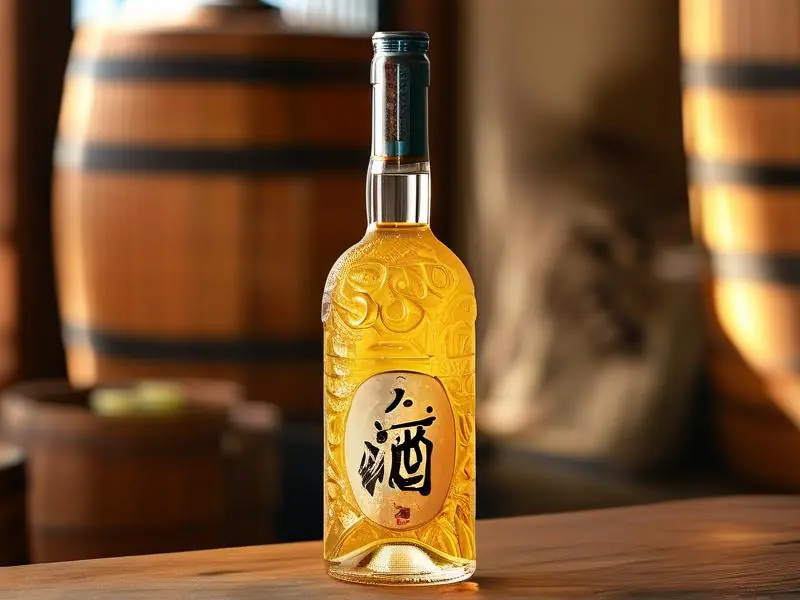 上海贵酒月黄贵酿产品实拍图展示琥珀色酒体