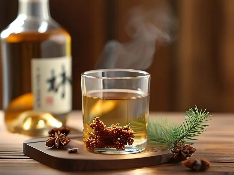 杉木节煮水加白酒的制作过程