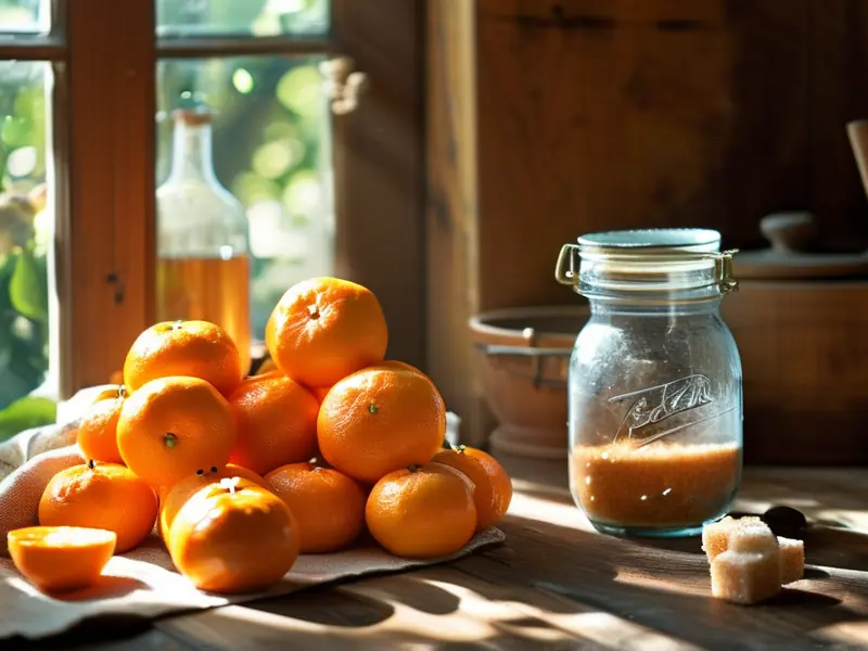 新鲜砂糖橘和酿酒工具准备制作果酒