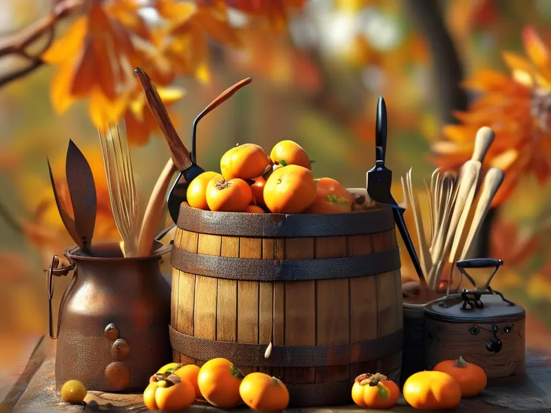 传统柿子酿酒工艺中的发酵过程展示