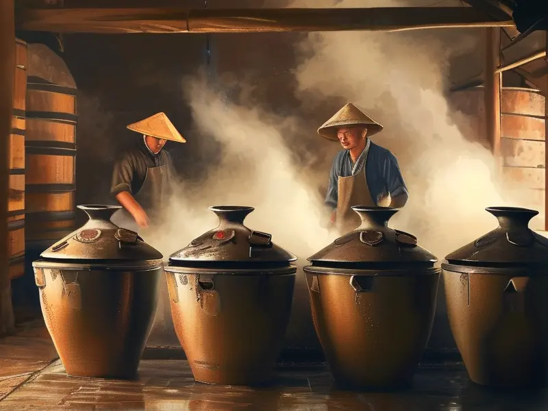 四甑酿酒方法实际操作场景