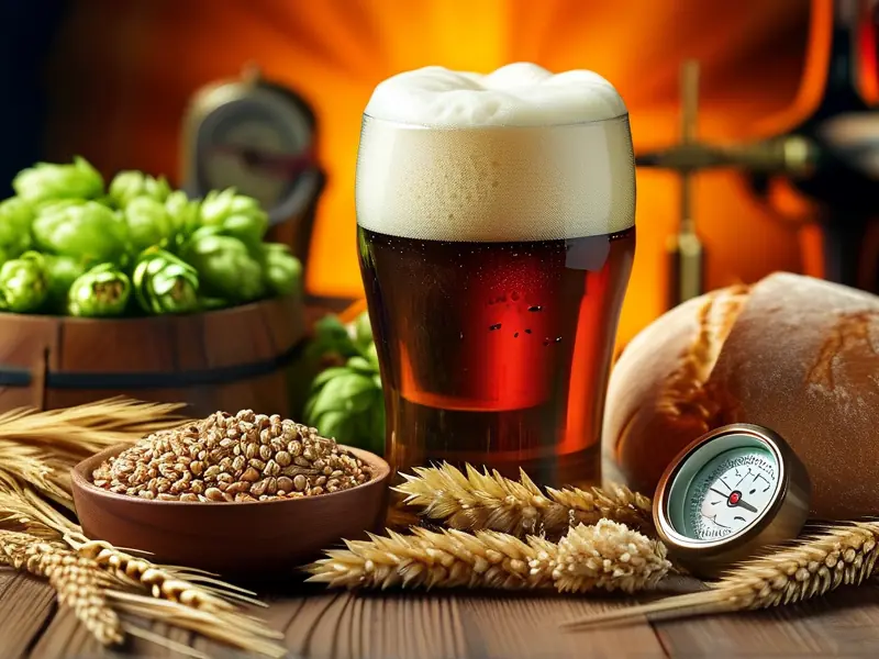 鲜酿啤酒原料与工具展示图
