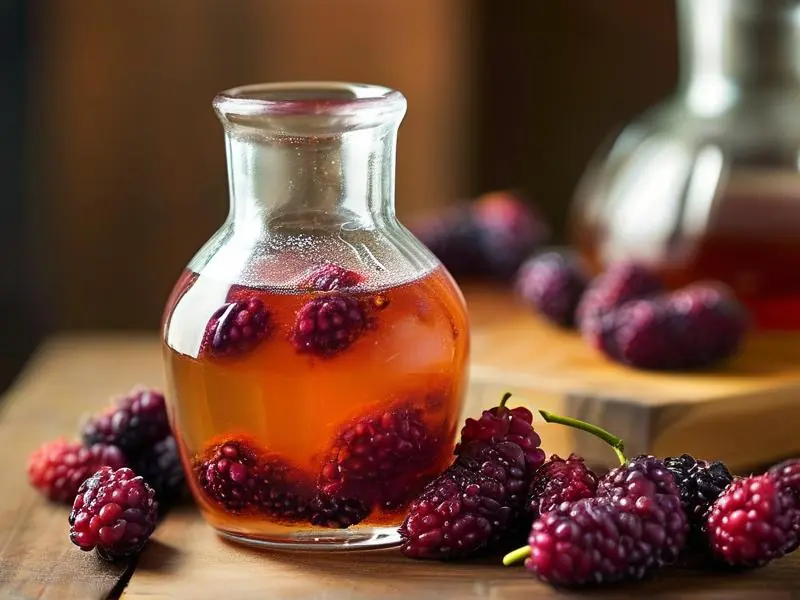 新鲜桑葚泡酒制作过程实拍图