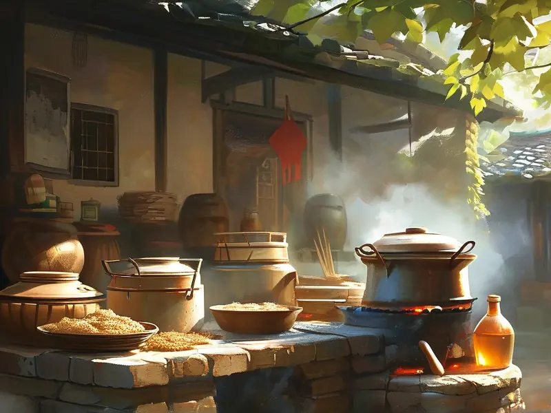 传统小灶酿酒实际操作场景