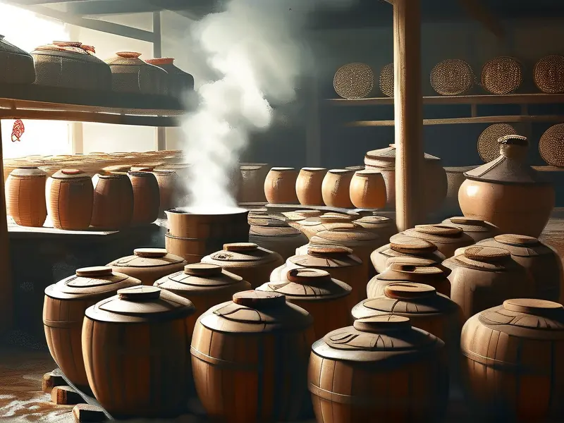传统小作坊酿酒实景展示