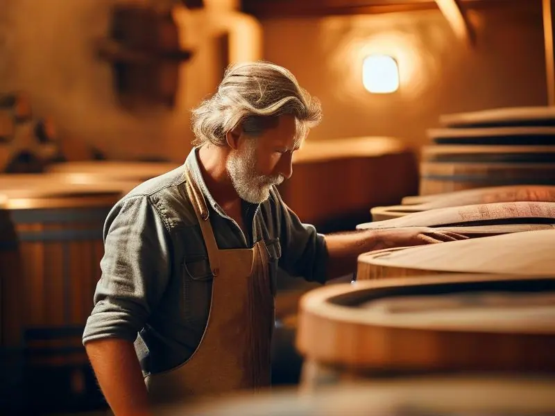 酿酒师检查白酒发酵过程