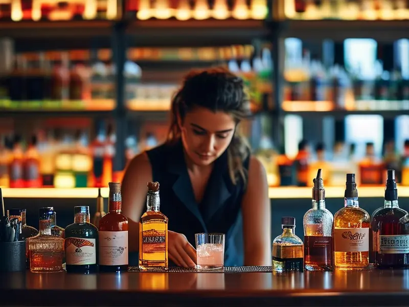 专业调酒师在培训学校示范调酒技巧