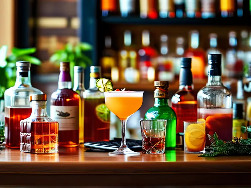 学生在调酒培训学校学习调制鸡尾酒