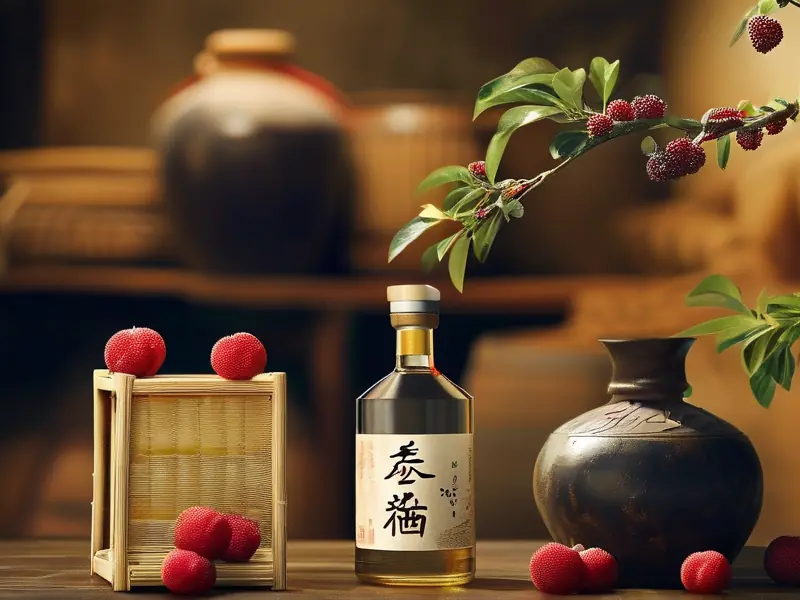 杨梅与白酒原料的酿造对比图